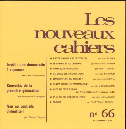Les Nouveaux Cahiers N°066 (Automne 1981)